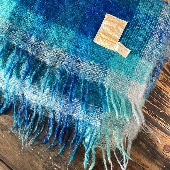 Hudsons Bay Bedding Original Hudson Bay Mohair Plaid Teal Blues